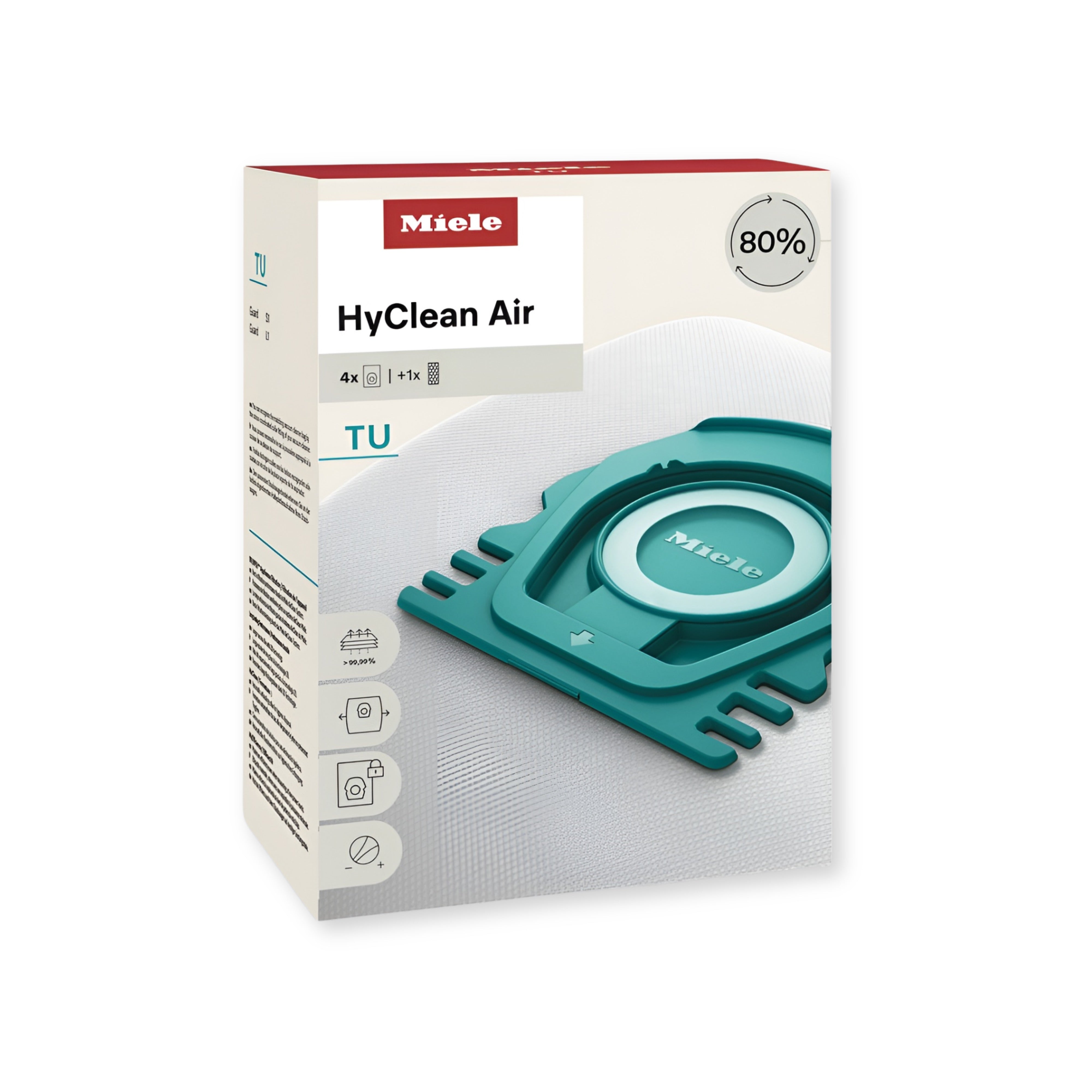Miele TU HyClean Air 4 pack bags and one regular filter for Guard L1 and S1