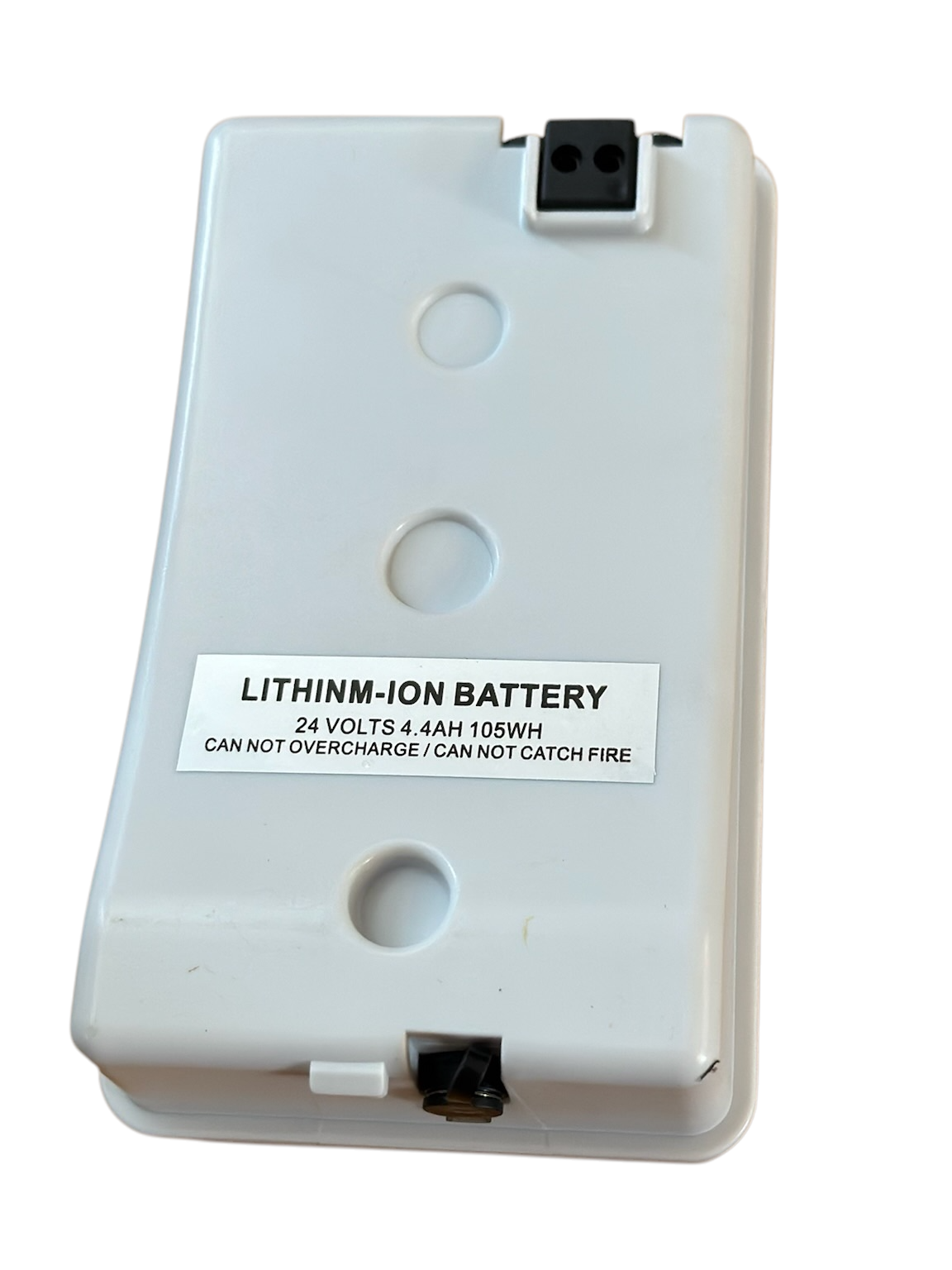 Perfect battery power head extra or replacement battery for hide a hose On white background