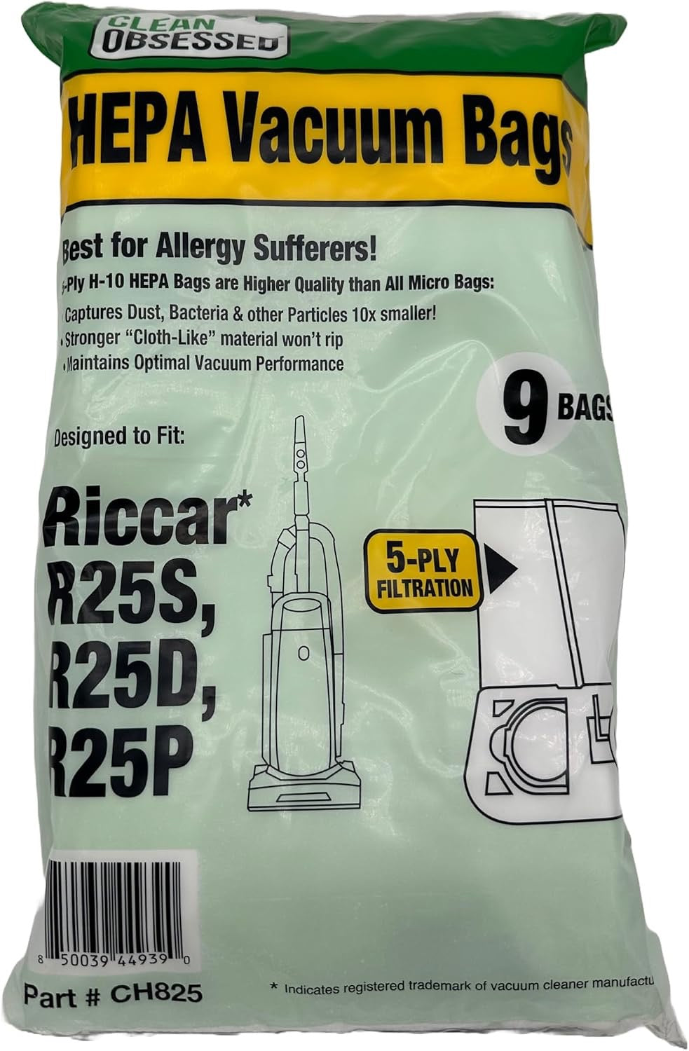 Riccar R25S, R25D & R25P For Riccar upright vacuum cleaner