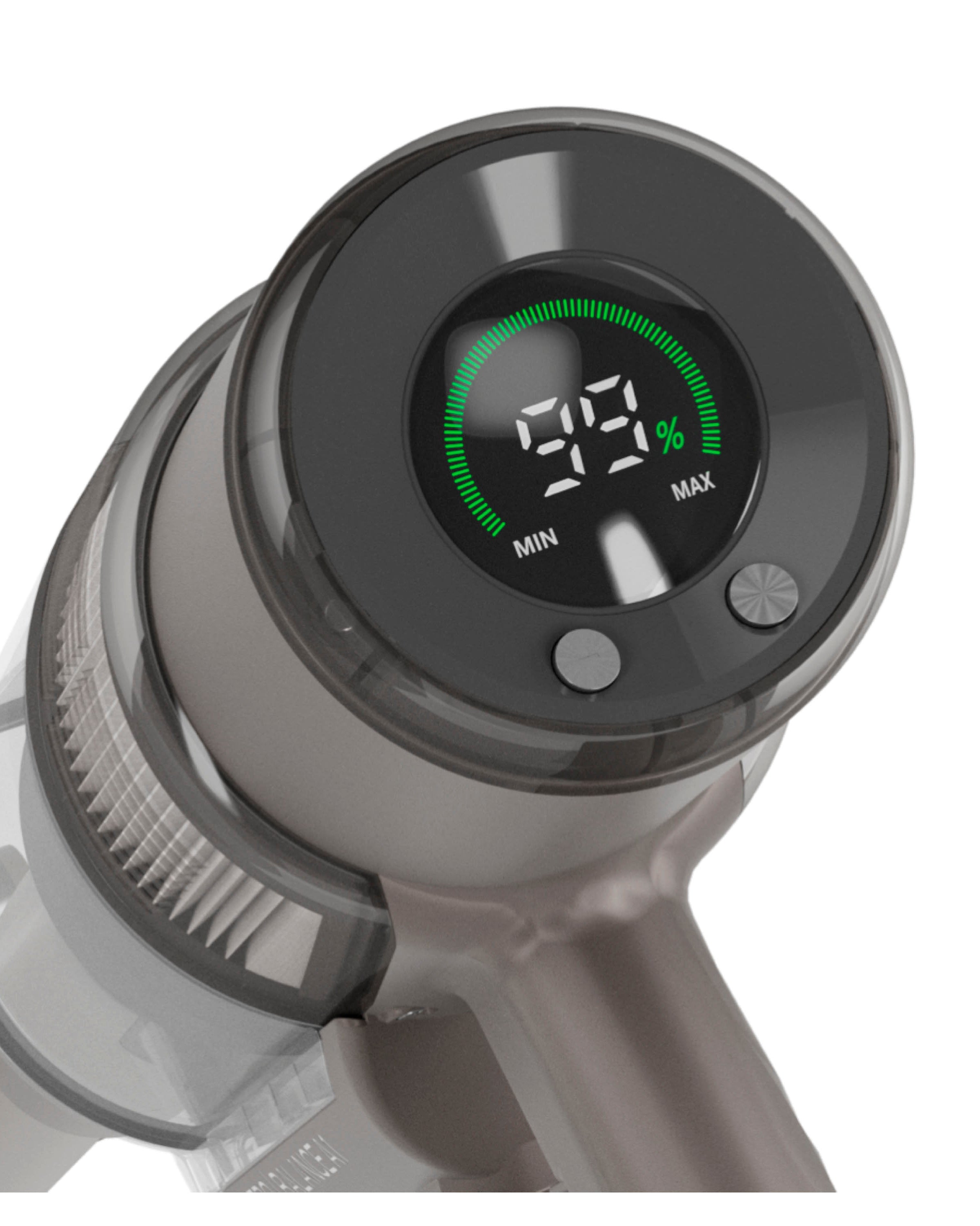 SEBO BALANCE A1 Gray cordless stick vacuum Battery Charge Display