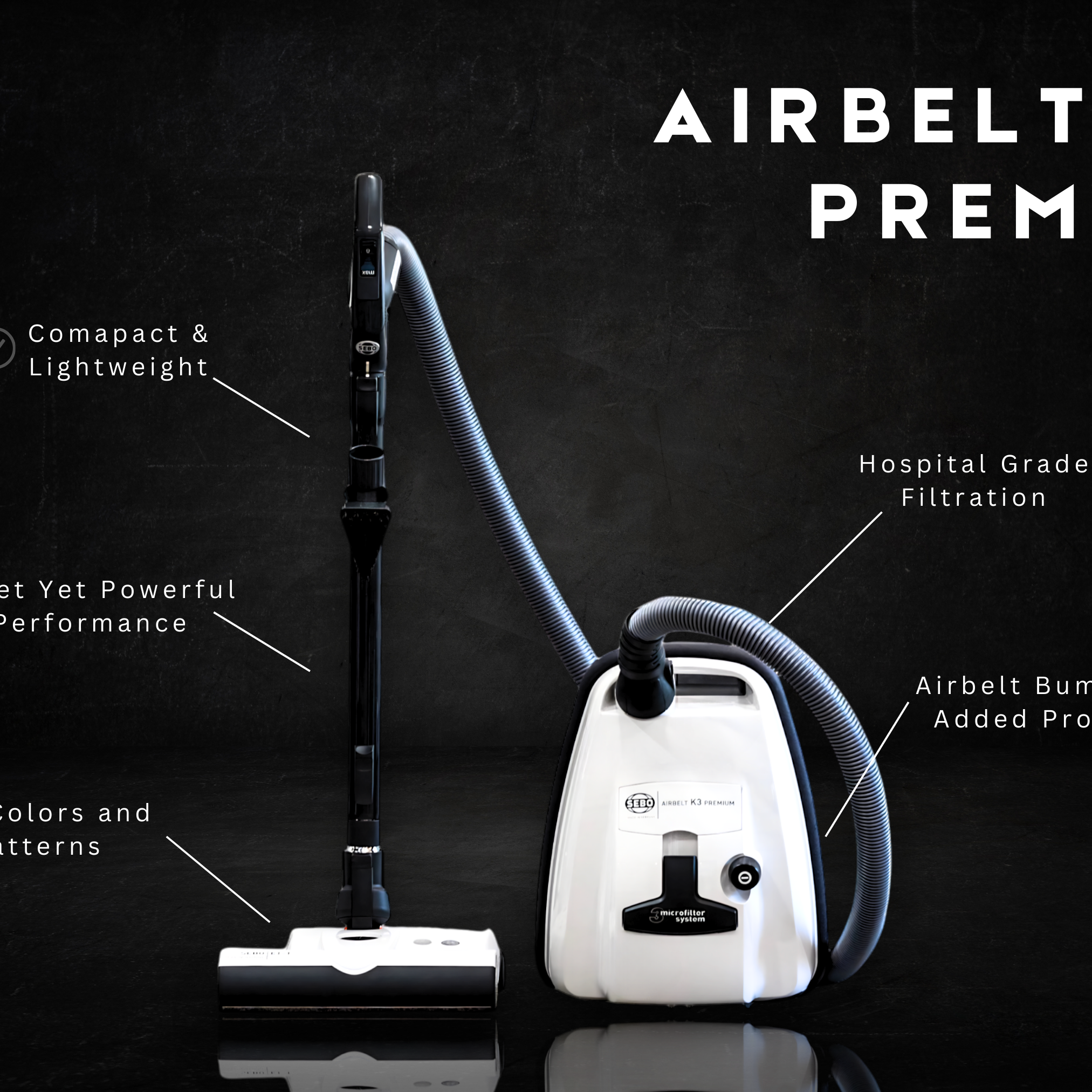 Sebo airbelt K3 Premium with parquet 10 year warranty from sebo authorized dealer