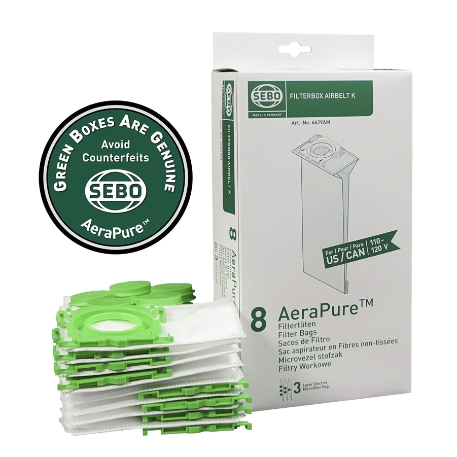 Sebo Airbelt K Filter Bags - 8 Pack