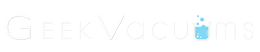 Geek Vacuums logo with a blue vacuum icon on a white background