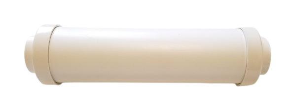 Central Vacuum Exhaust Muffler, 12'' Long X 3'' Diameter Cylindrical, White - Geek Vacuums
