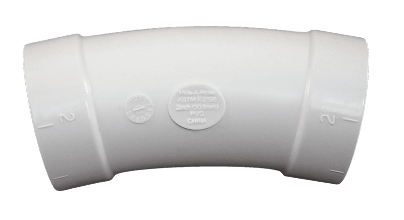 Central Vacuum Hide A Hose 22.5 Elbow HS202142 For in wall retractable system - Geek Vacuums