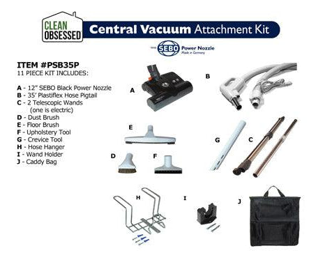Customizable Sebo Clean Obsessed Central Vacuum Hose Attachment Kit - Geek Vacuums