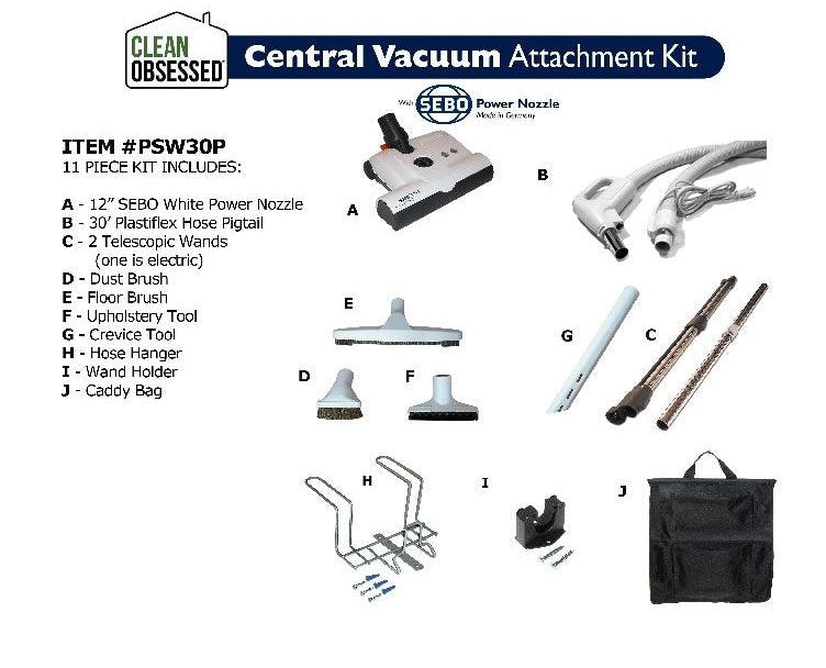 Customizable Sebo Clean Obsessed Central Vacuum Hose Attachment Kit - Geek Vacuums