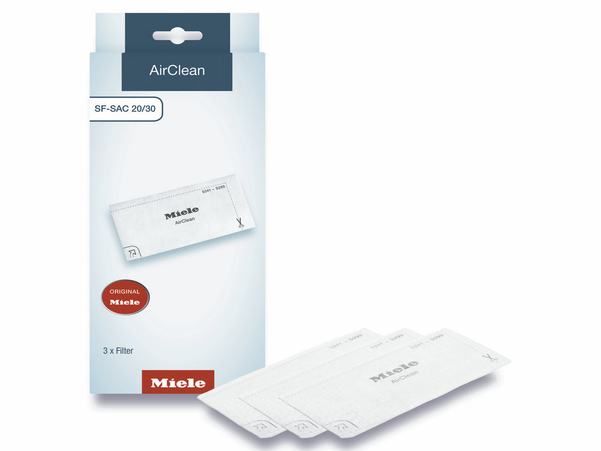 Miele SF-SAC 20/30 AirClean filter with its box.