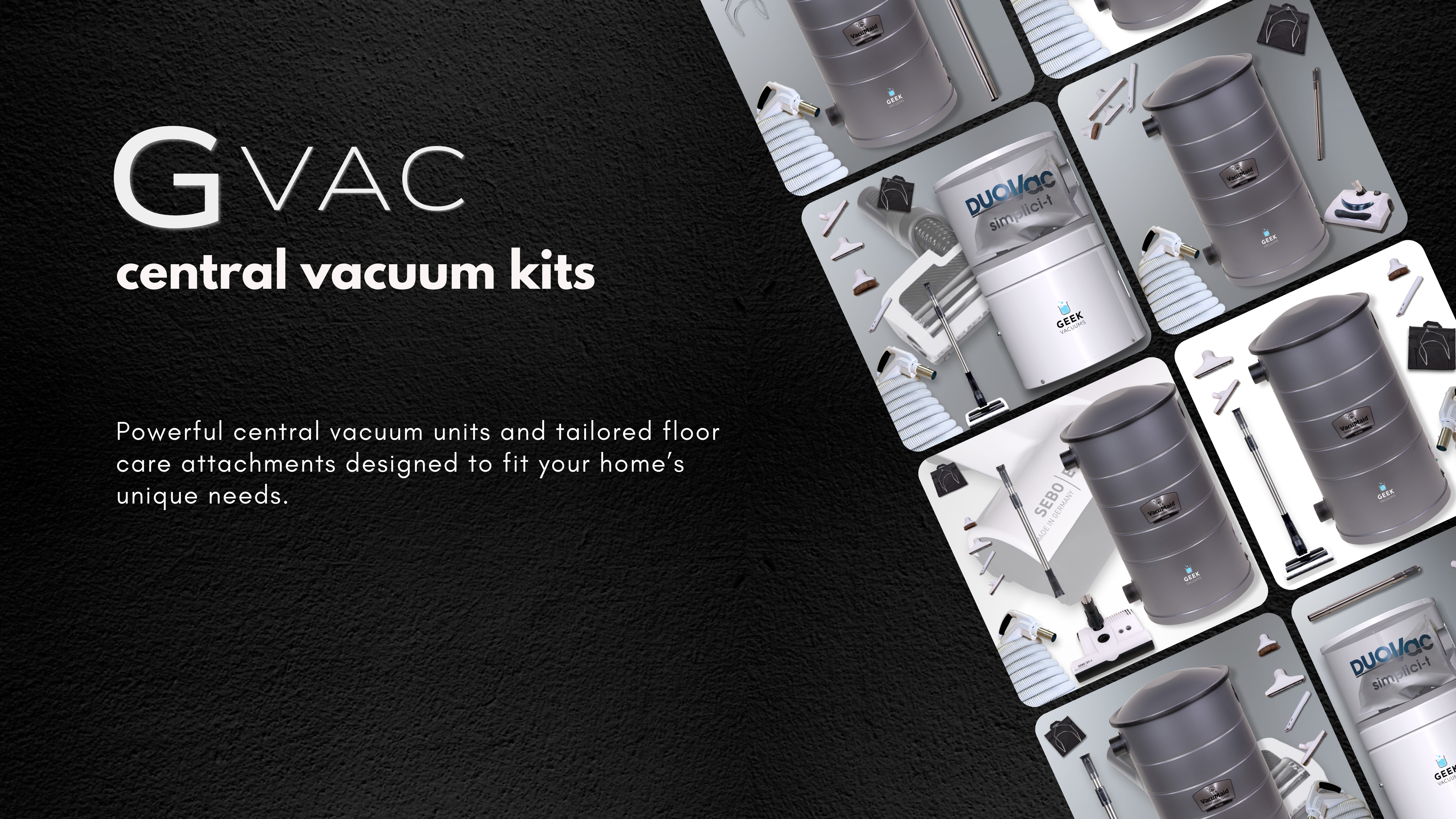 Central Vacuum Unit with Attachments Kits