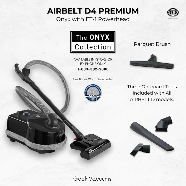 Sebo Airbelt D4 Premium Vacuum with ET-1 Powerhead