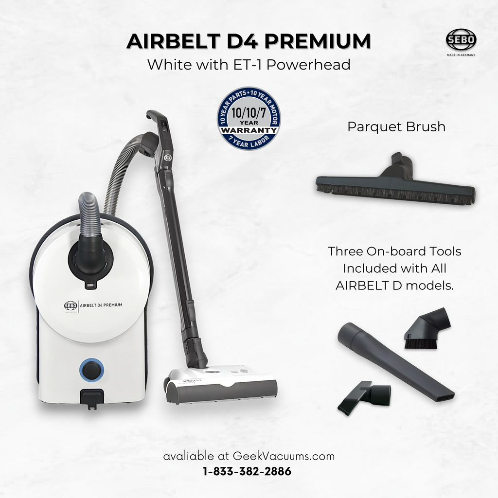 Sebo Airbelt D4 Premium Vacuum with ET-1 Powerhead