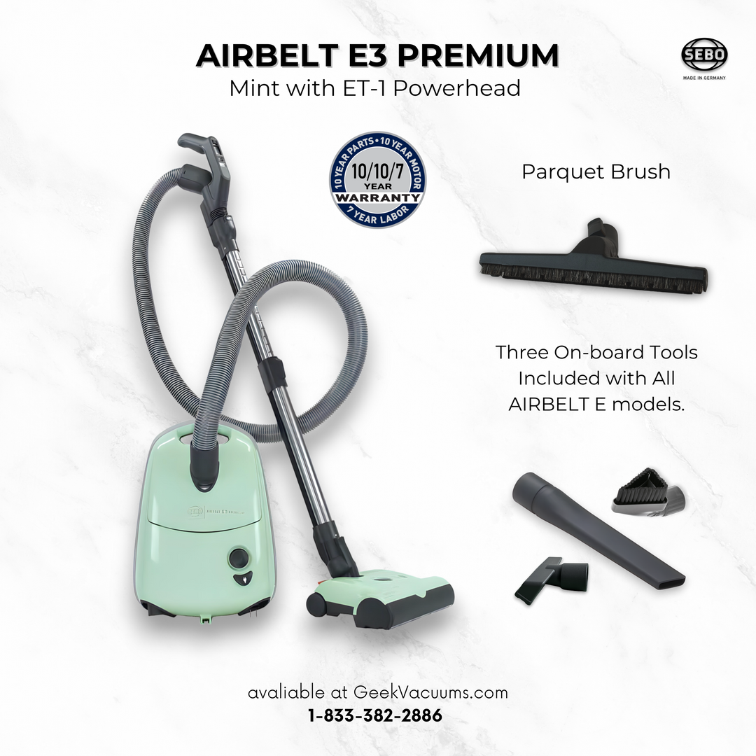 SEBO Airbelt E3 Premium Pet Hair Canister Vacuum