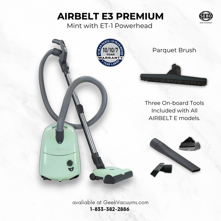 SEBO Airbelt E3 Premium Pet Hair Canister Vacuum