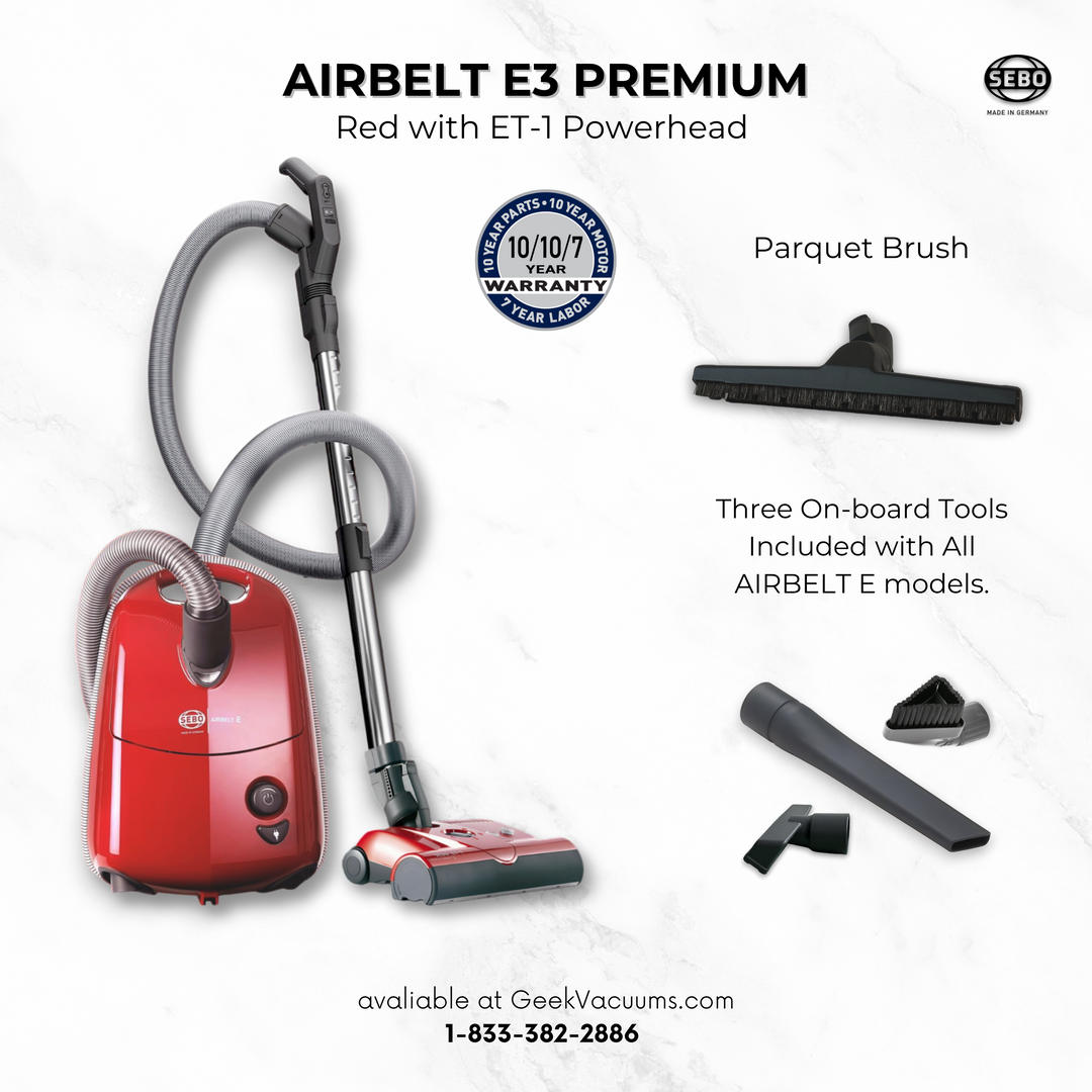 SEBO Airbelt E3 Premium Pet Hair Canister Vacuum