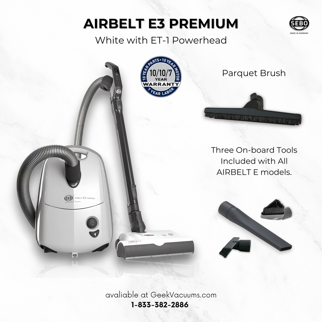 SEBO Airbelt E3 Premium Pet Hair Canister Vacuum