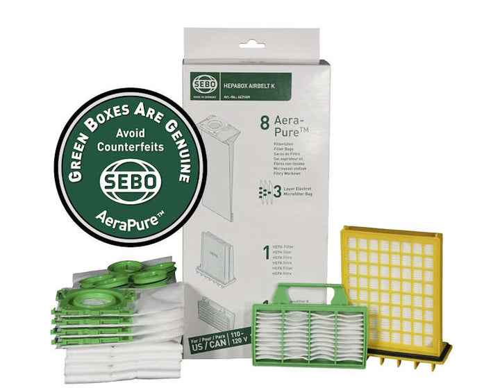 SEBO Airbelt K HEPA Filter and Bag Service Box