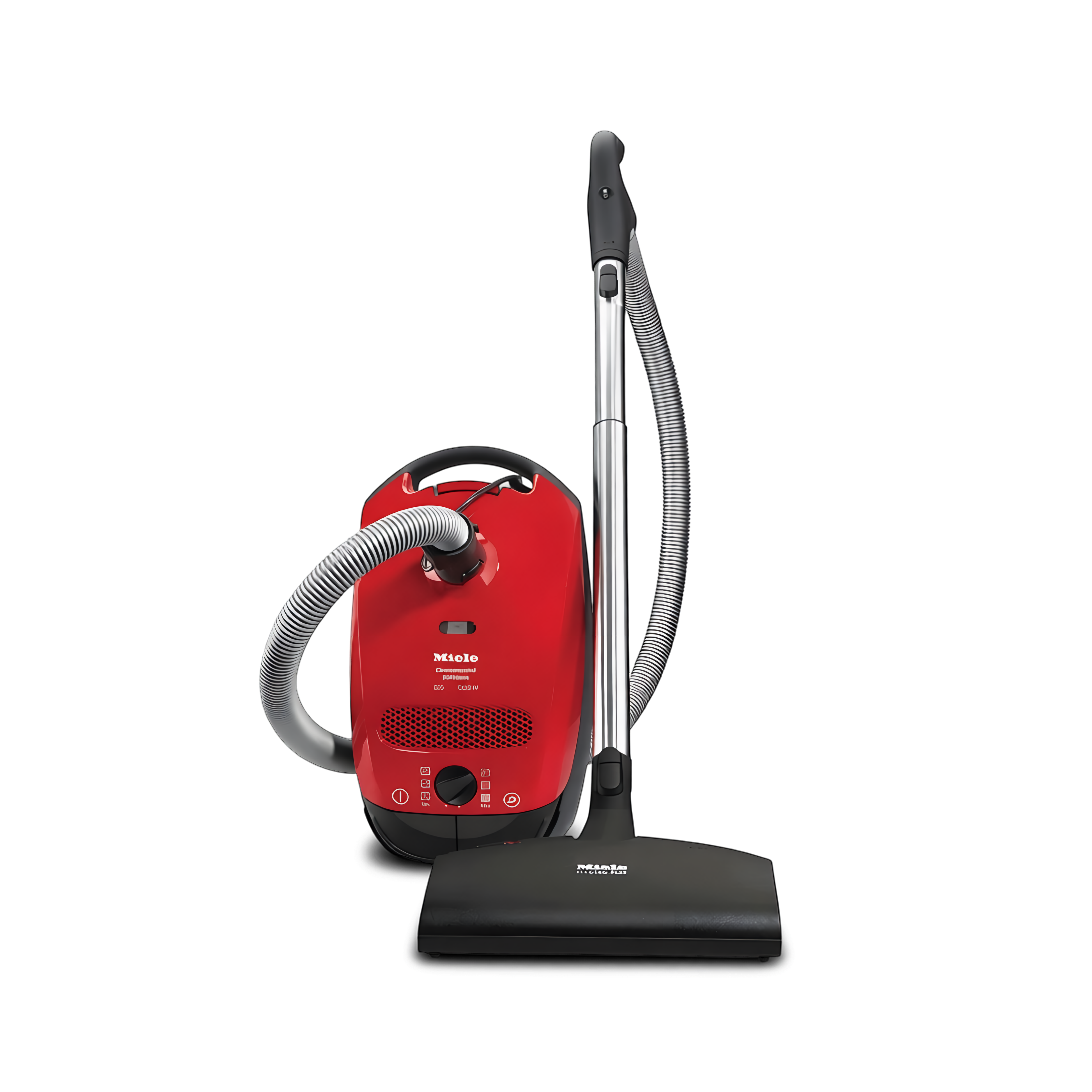 Miele Classic C1 Centennial Edition bagged canister vacuum in red
