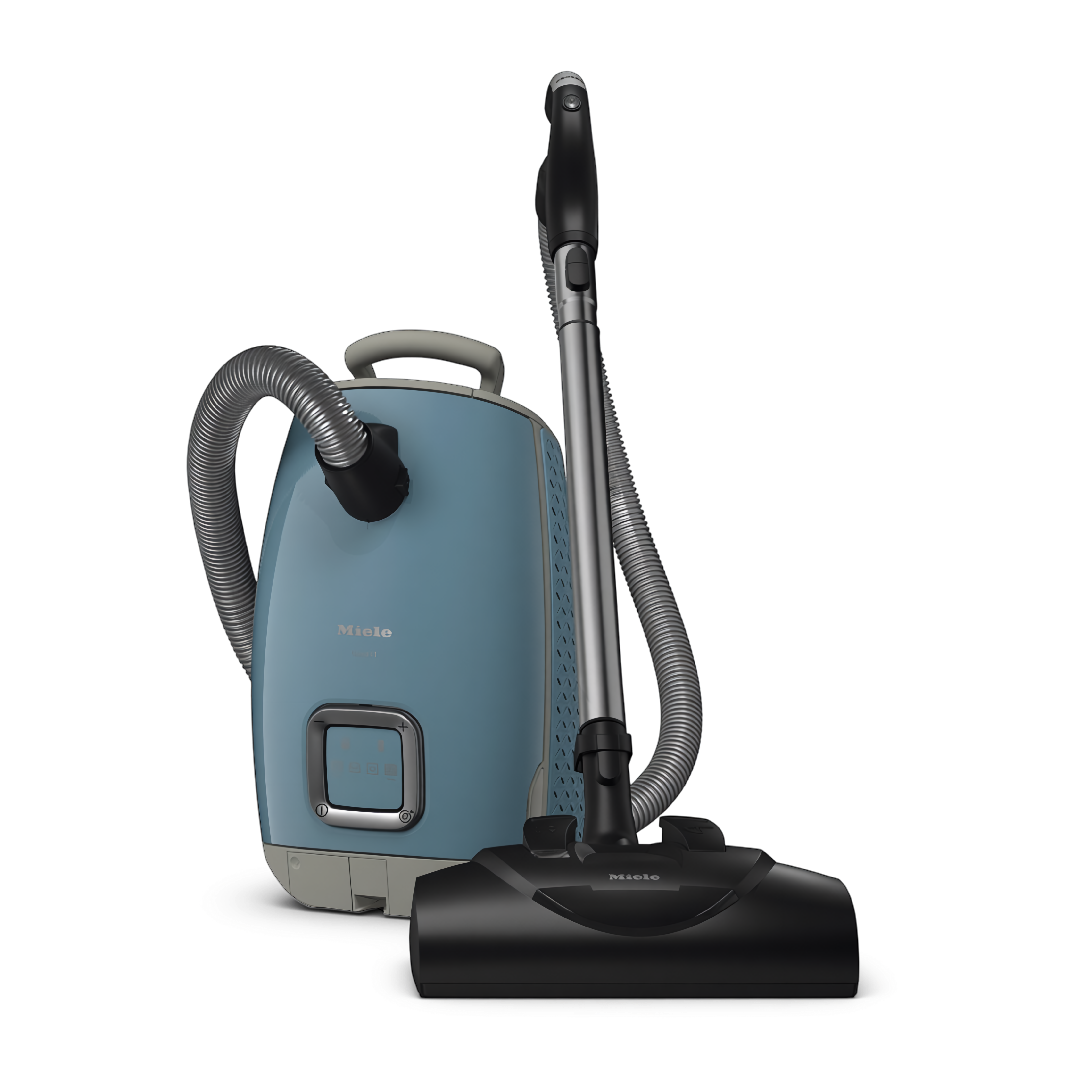 Blue Miele Guard L1 Electro canister vacuum on transparent background
