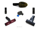 SEBO 1993PK 6 piece pet attachment set with upholstery nozzle turbo handheld brush grooming brush adapters and brush roller cleaning tool