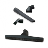 Accessories included with the Sebo D4 Premium: crevice tool, dusting brush, upholstery nozzle and hard floor brush.
