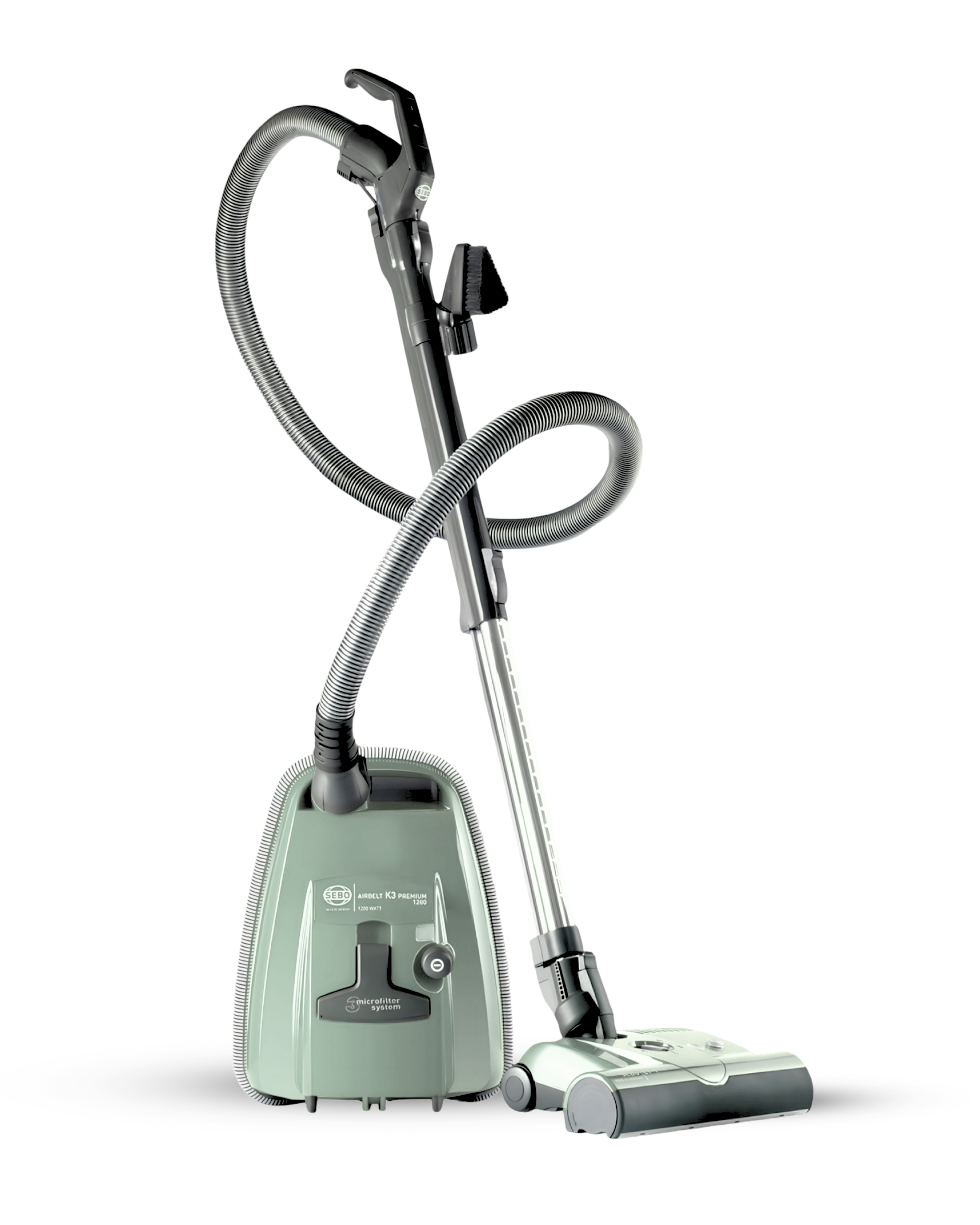 SEBO AIRBELT K3 Premium canister vacuum in mint green
