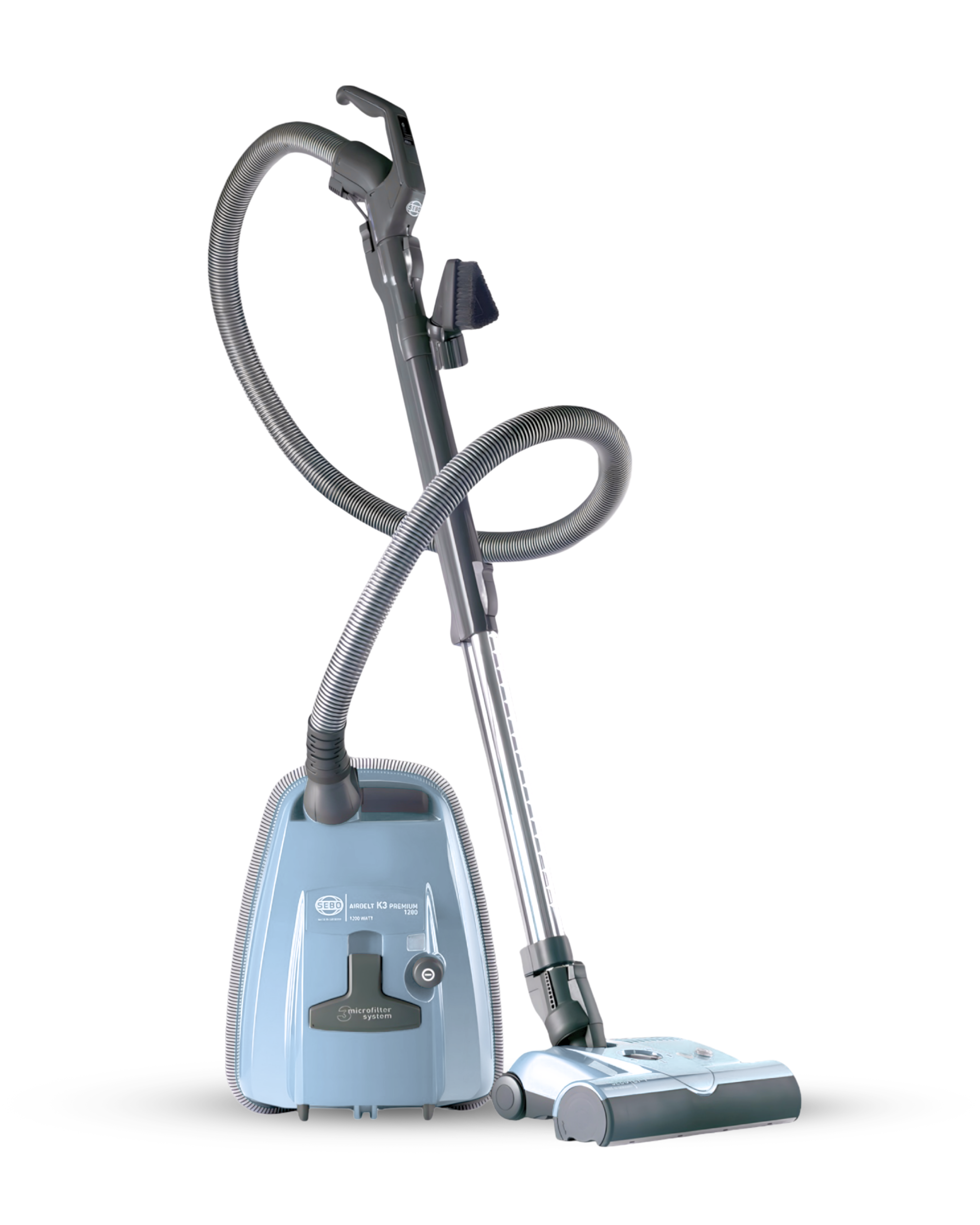 SEBO AIRBELT K3 Premium canister vacuum in Pastel Blue
