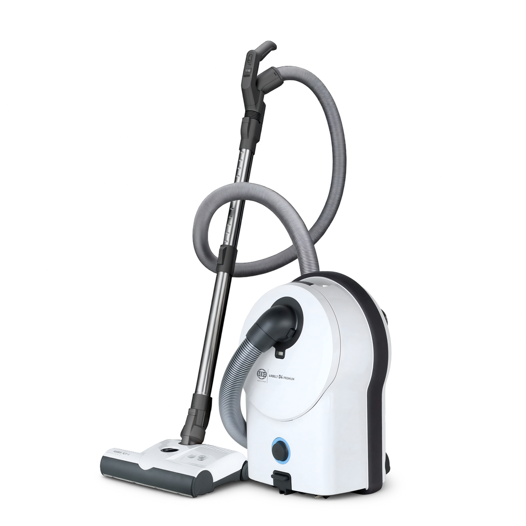 Sebo D4 Premium Canister Vacuum in White on transparent background