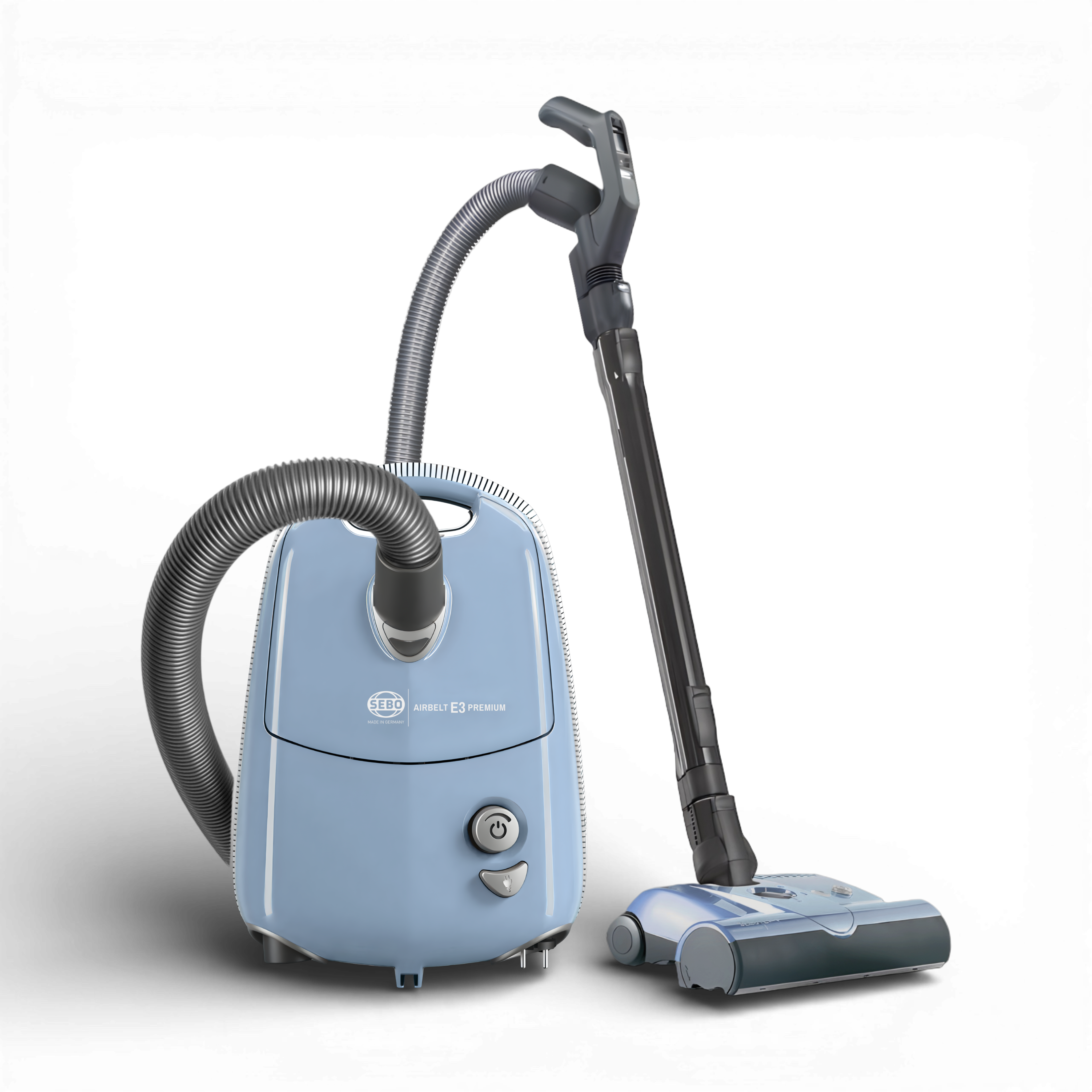 SEBO AIRBELT E3 Premium canister vacuum in Pastel Blue