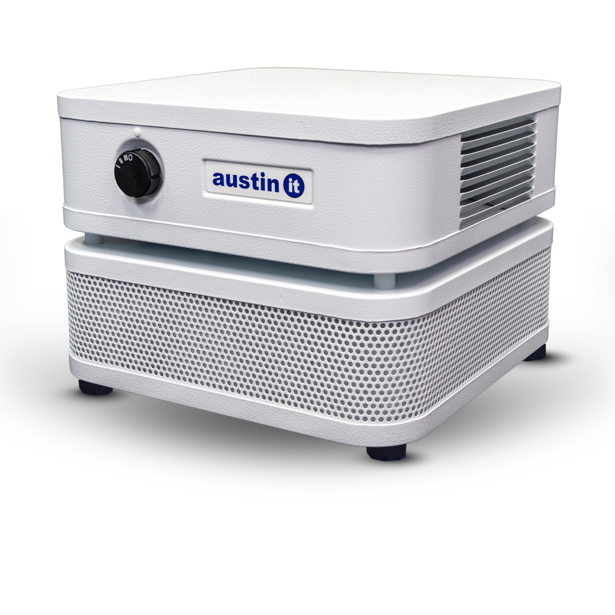 Austin Air “it” personal air purifier facing left