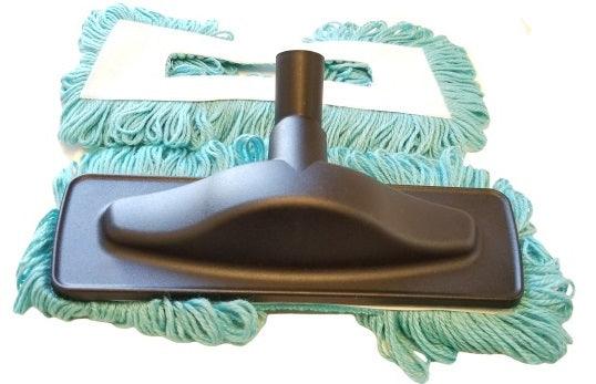 Central Vacuum 1-1/4'' Dustup Mop Style Floor Tool Blue Washable Yarn On Black Tool - Geek Vacuums