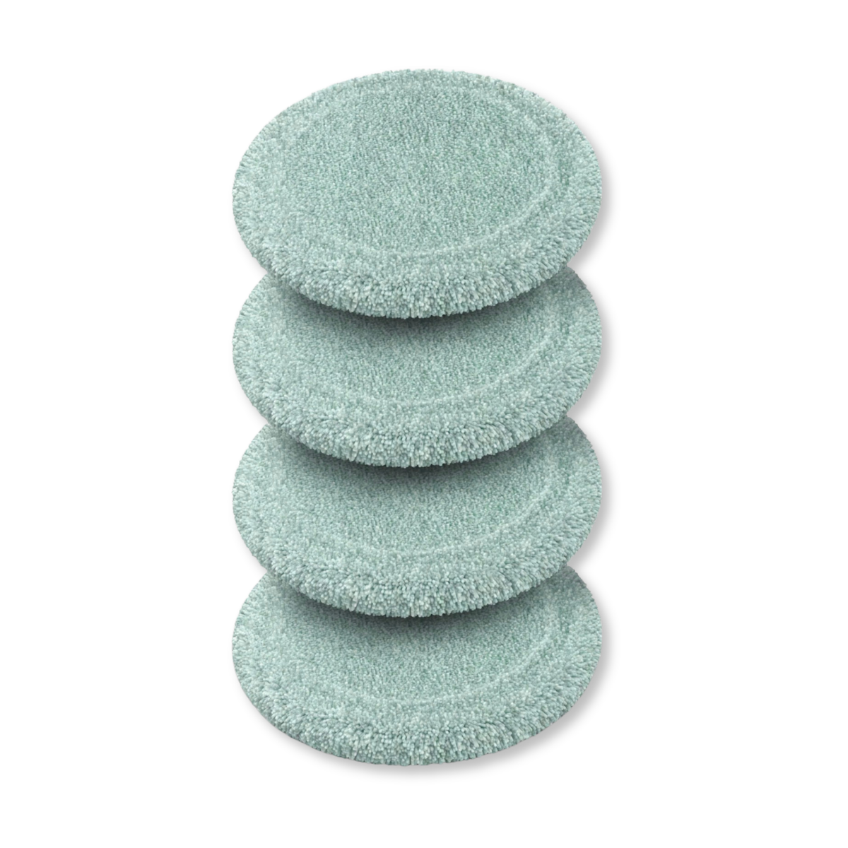 A stack of four Miele AquaPads HX-APU microfiber cleaning cloths, the full replacement pack.