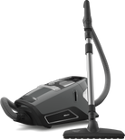 Miele Blizzard CX1 PureSuction PowerLine bagless canister vacuum in Graphite grey, front view