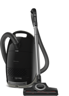 Miele Guard M1 Cat & Dog canister vacuum in Obsidian black, front view