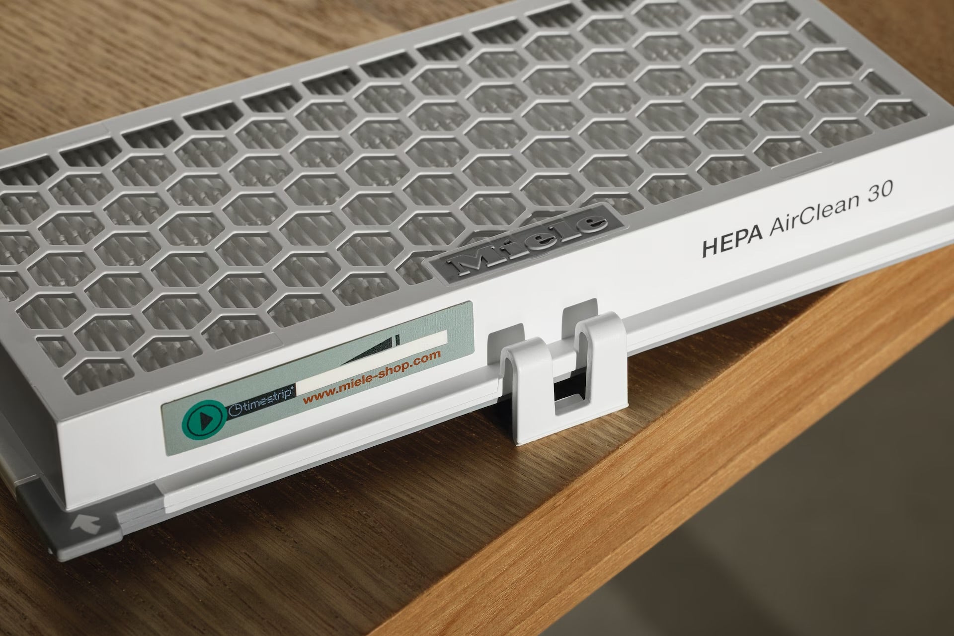 Close-up of the Miele SF-HA 30 HEPA AirClean filter.