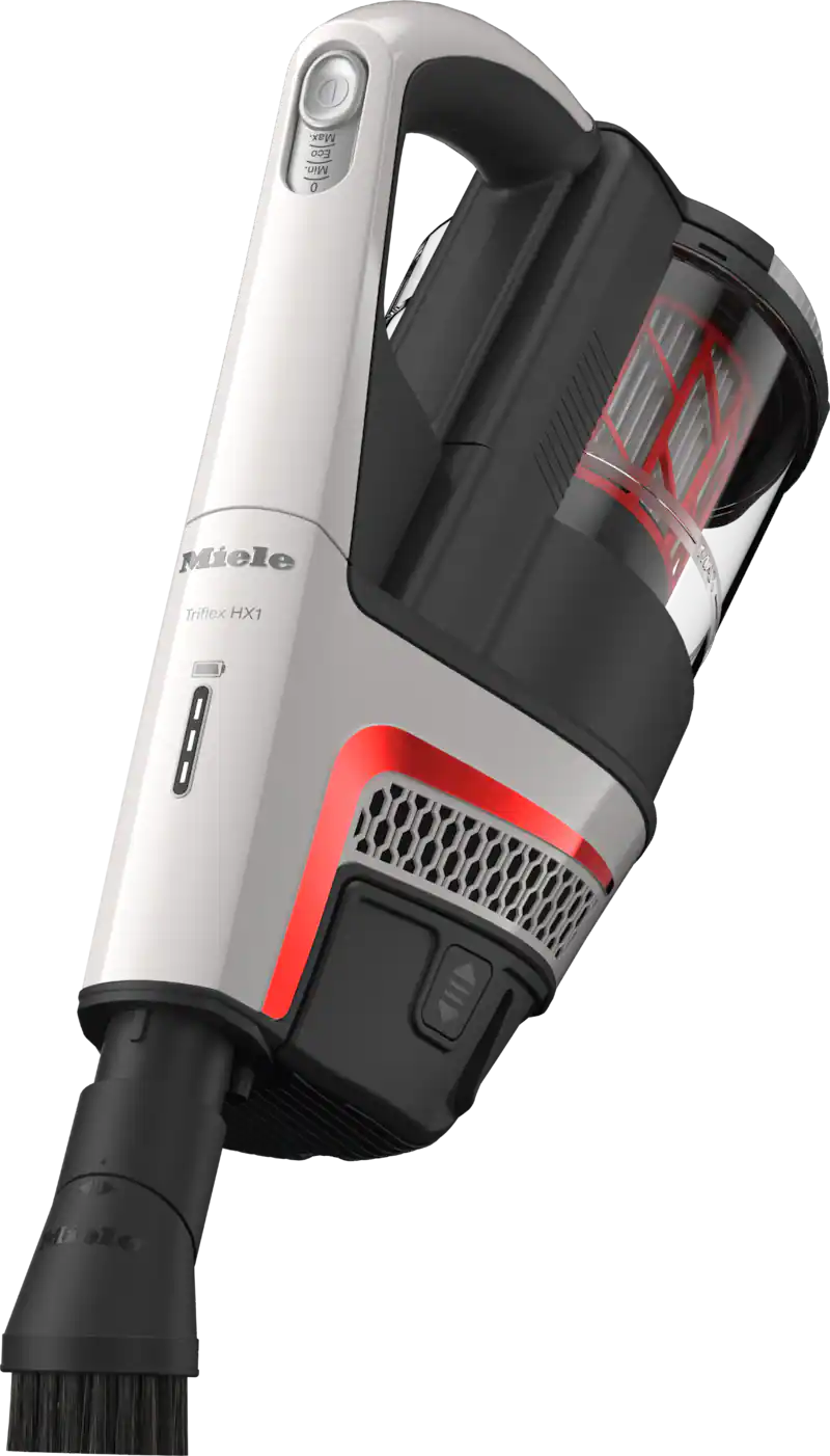 Miele Triflex HX1 Facelift handheld unit with dusting brush.