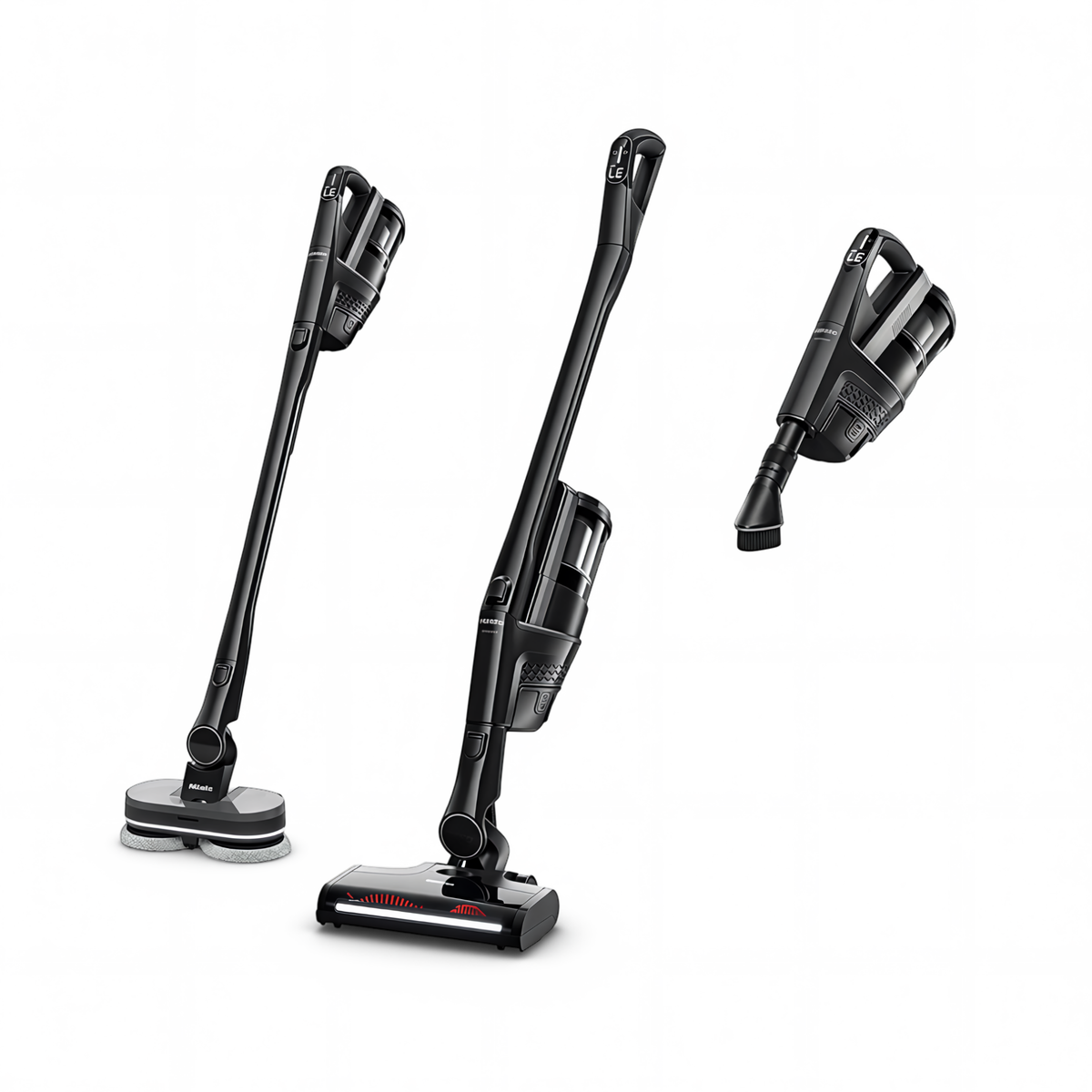 Miele Triflex HX3 Aqua shown in Comfort, Reach and handheld modes.