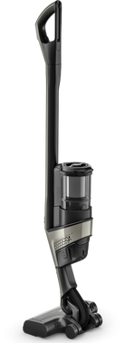 Full-length view of the Miele Triflex HX3 Hardfloor cordless stick vacuum in Casa Grey.