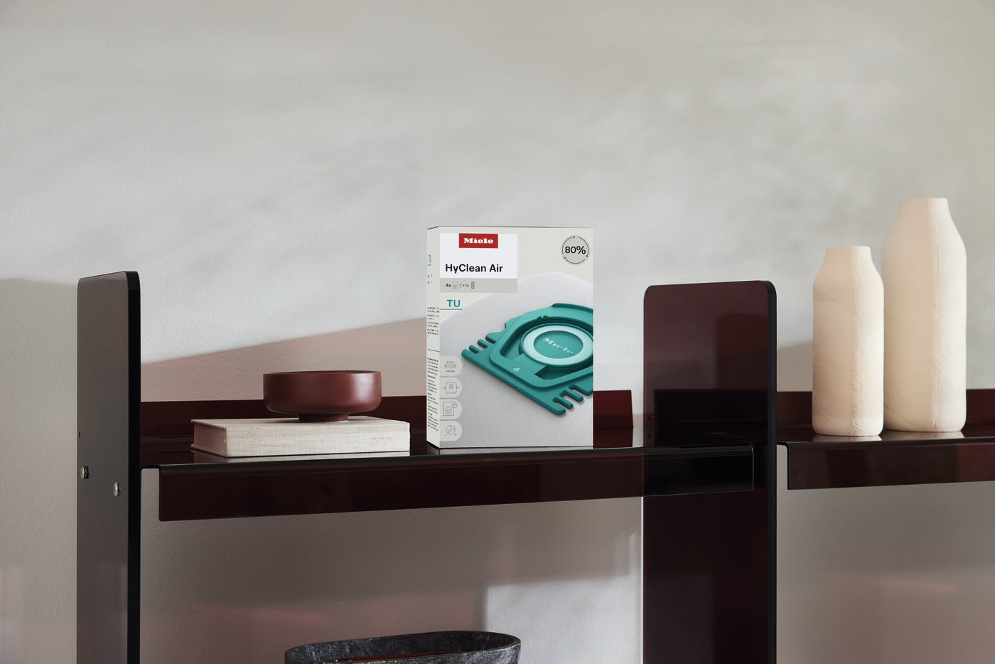 Miele TU HyClean Air bag box on a shelf.
