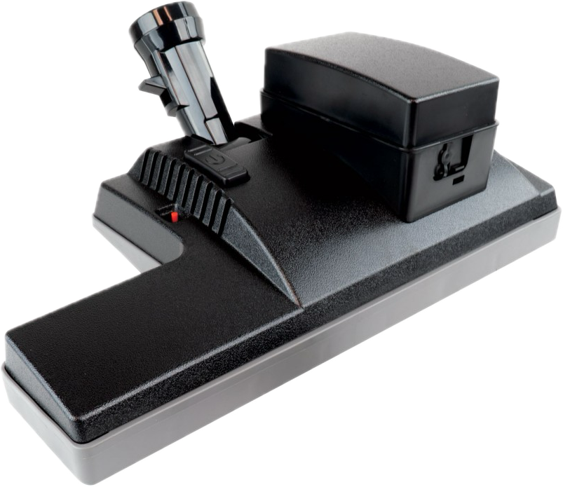 Perfect cordless battery powerhead with swivel neck, angled view.