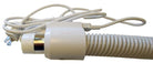 Hose cuff and pigtail power cord on the dual voltage central vacuum hose.