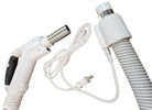 Premium pigtail dual voltage central vacuum hose with power cord.