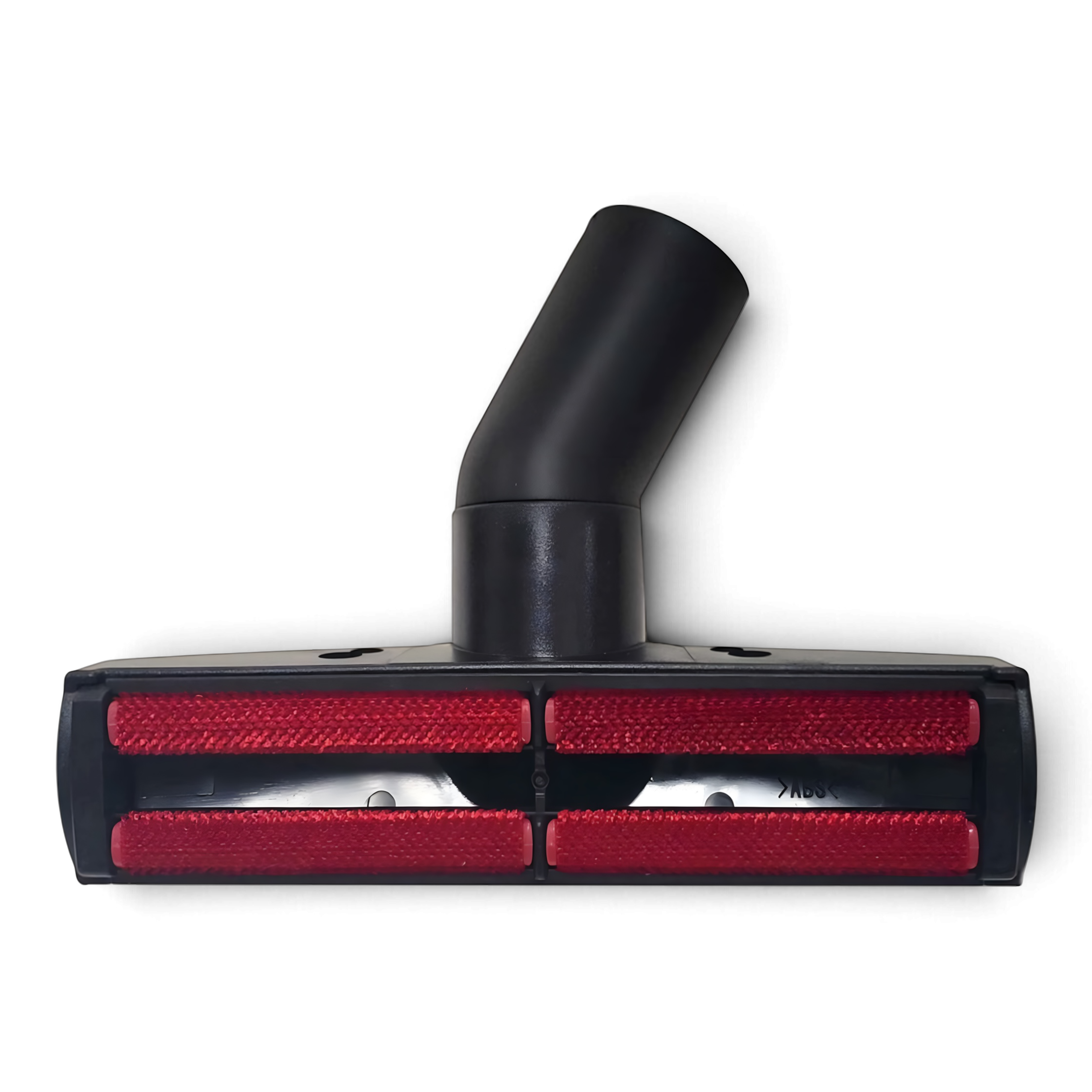 Underside of SEBO 1492WS upholstery nozzle showing red pet hair collection strips