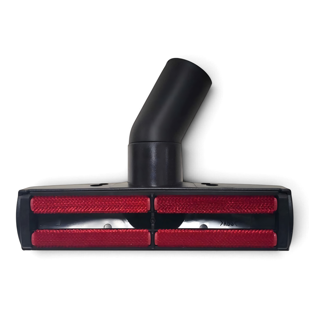 Underside of SEBO 1492WS upholstery nozzle showing red pet hair collection strips