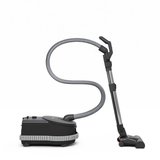 SEBO Airbelt D4 Premium in Onyx with the wand reaching low to the floor.