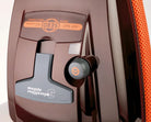 Close-up of the SEBO Airbelt K2 Turbo cord rewind and hose connection.