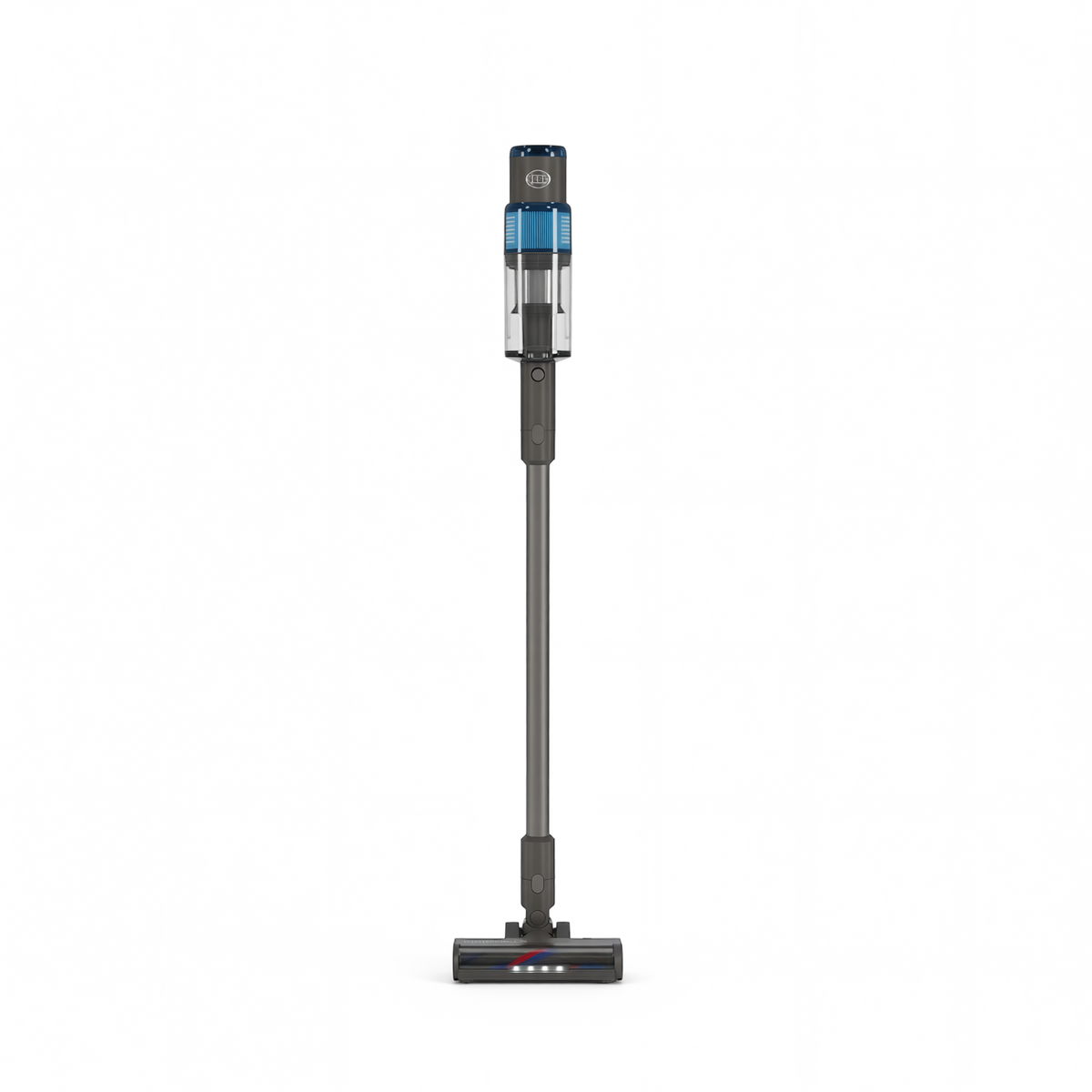 SEBO Balance A1 cordless stick vacuum in blue, front view.
